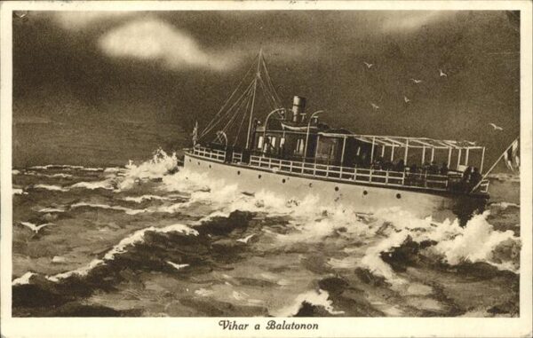 Dampfer Binnenschifffahrt Sturm Balaton See Ungarn