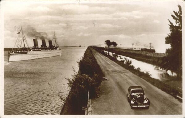 Dampfer Oceanliner Oldtimer Ägypten Suez Canal Port Said