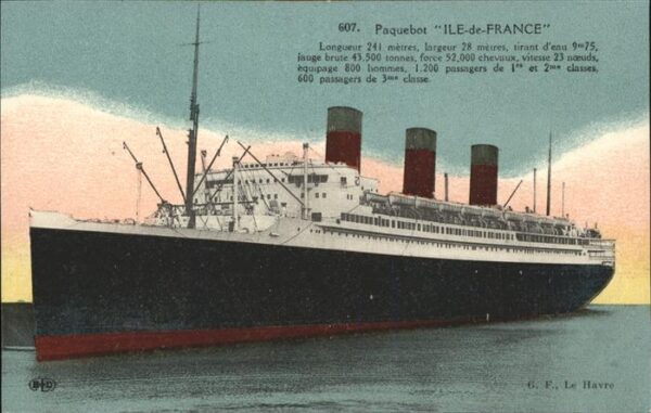 Dampfer Oceanliner Paquebot ILE-de-France