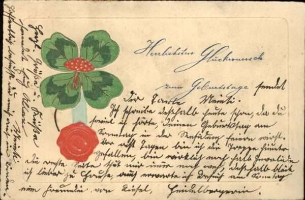 Kleeblatt Cloverleaf Trebol Trefle Pilz Siegel