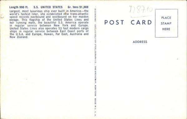 Dampfer Oceanliner S.S. United States – Bild 2