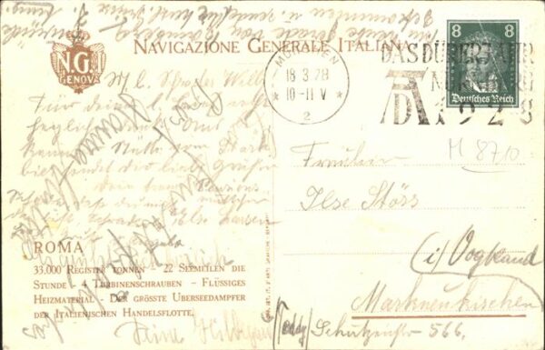 Dampfer Oceanliner Roma N.G.I. Genova – Bild 2