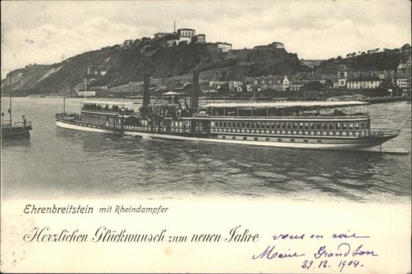 Dampfer Binnenschifffahrt Ehrenbreitstein Koblenz Neujahr