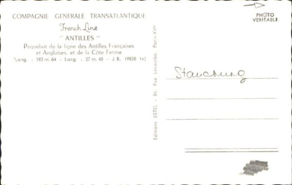 Dampfer Oceanliner Antilles French Line – Bild 2
