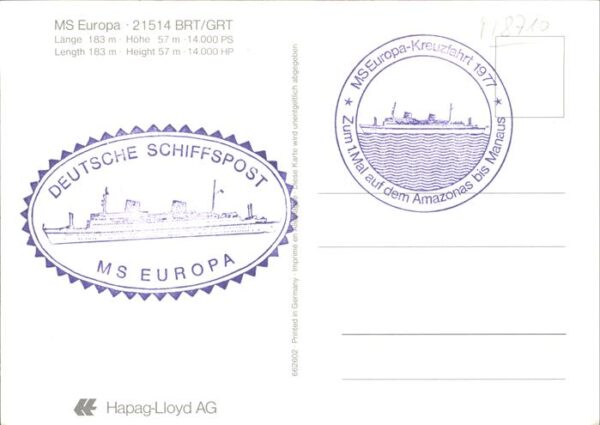Dampfer Oceanliner MS Europa Hapag-Lloyd AG – Bild 2