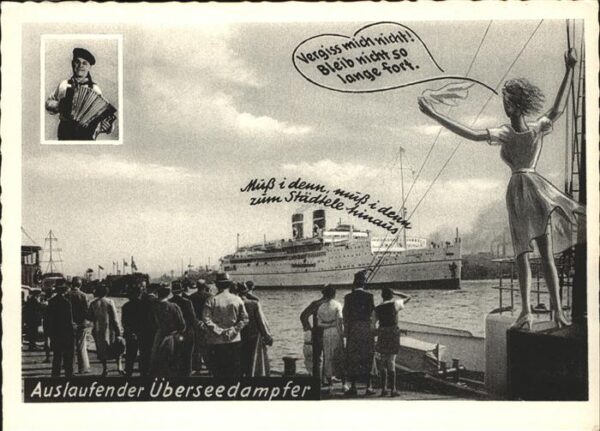 Dampfer Oceanliner Handharmonika Seemann