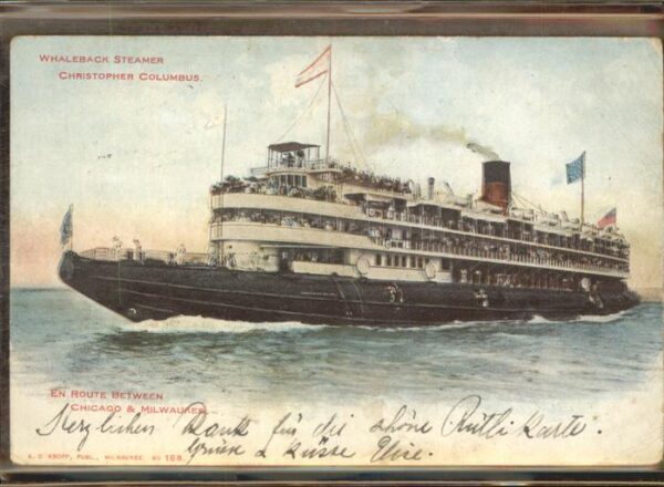 Dampfer Binnenschifffahrt Christopher Columbus Chicago Milwaukee