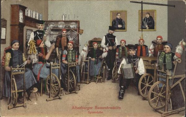 Spinnen Handwerk Spinnräder Altenburg Trachten
