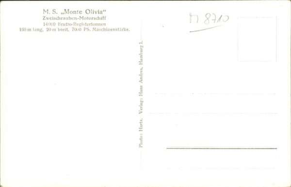 Dampfer Oceanliner M.S. Monte Olivia Motorschiff – Bild 2