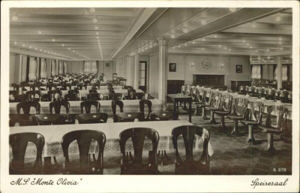 Dampfer Oceanliner M.S. Monte Olivia Speisesaal