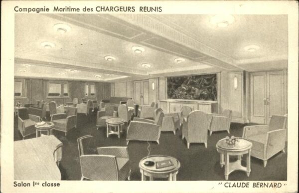 Dampfer Oceanliner Claude Bernard Salon Chargeurs Reunis