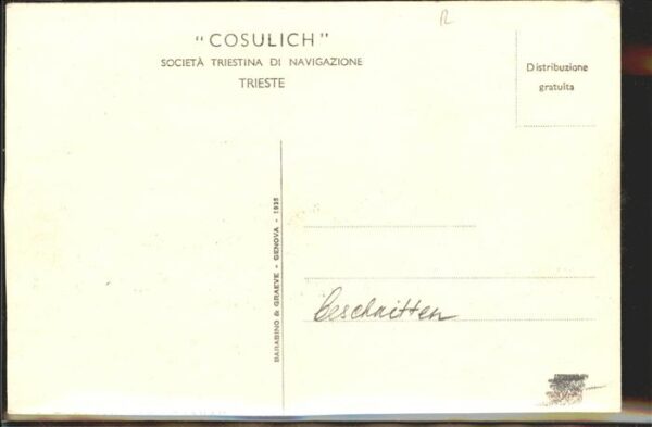 Dampfer Oceanliner Cosulich Trieste Italien – Bild 2