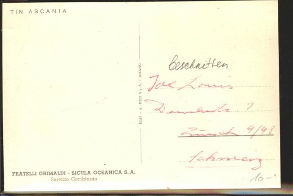 Dampfer Oceanliner T/N Ascania Italien Andel – Bild 2