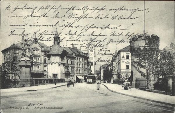 Strassenbahn Freiburg i. Br. Schwabentorbrücke