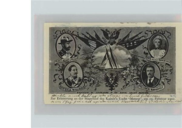 Werftbau Stapellauf Meteor Wilhelm II Roosevelt