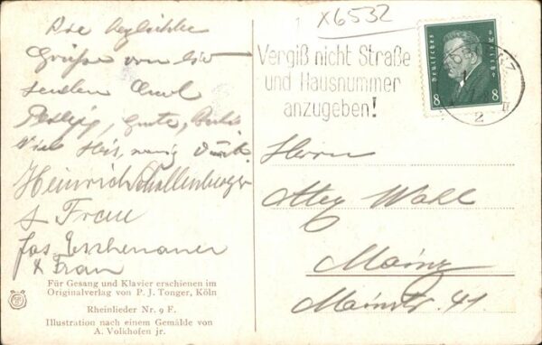 Liederkarte Kind vom Rhein Oberwesel Rheinlieder Nr – Bild 2