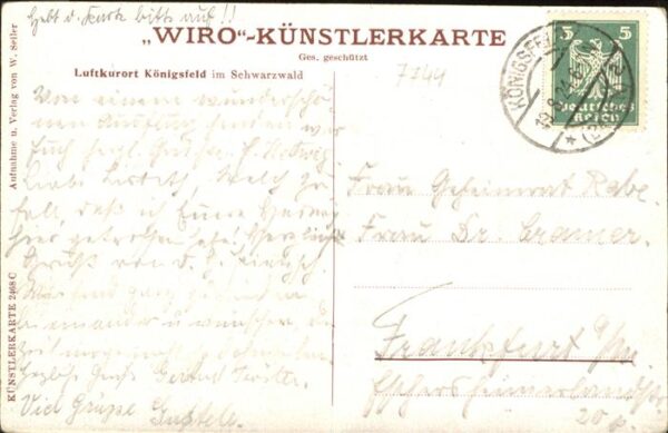 Kuenstlerkarte Wiro Königsfeld Schwarzwald – Bild 2