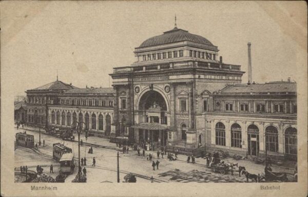 Strassenbahn Bahnhof Mannheim Pferdekutschen
