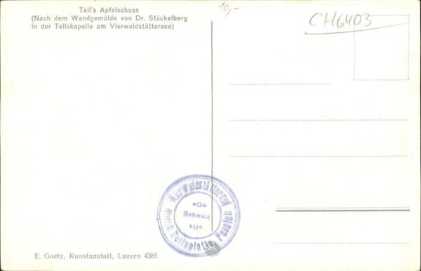 Tell Wilhelm Tells Apfelschuss Wandgemälde Vierwalds – Bild 2