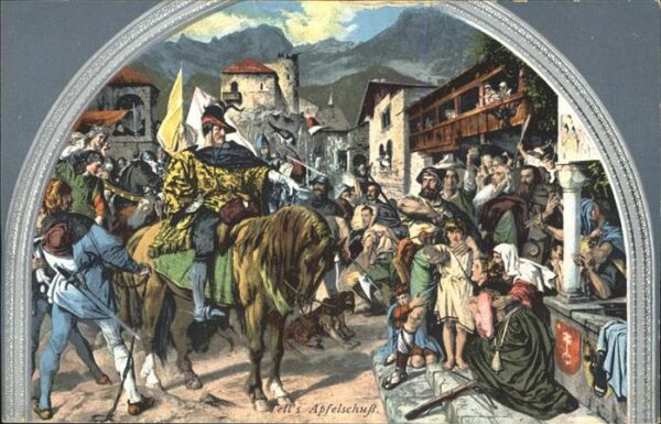 Tell Wilhelm Wandgemälde Tells Apfelschuss Vierwalds