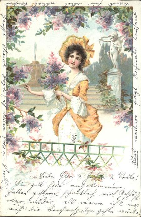 Blumen Frau Engel Amor Brunnen Poesie