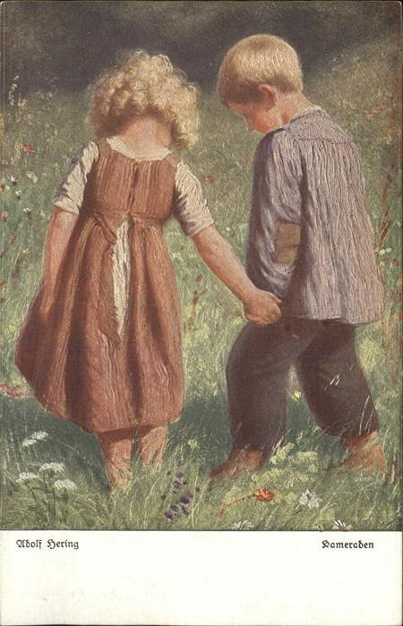 Kuenstlerkarte Adolf Hering Nr. 3051 Kameraden Kinder