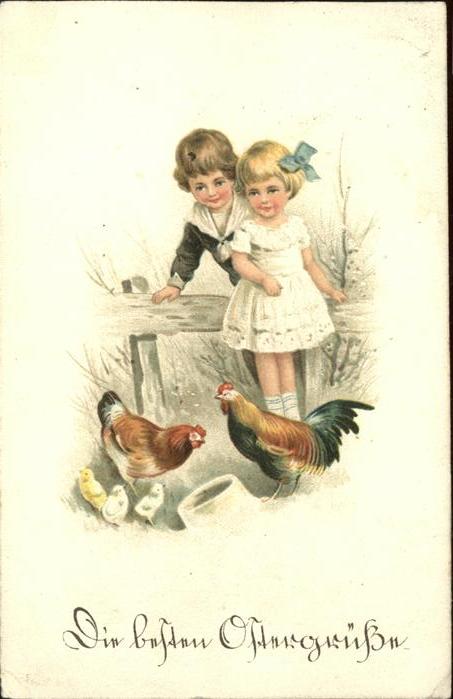 Ostern Easter Paques Hühner Kinder Küken