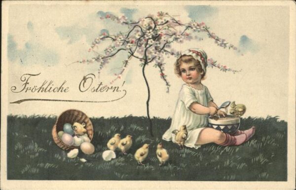 Ostern Easter Paques Küken Ostereier Kind Frühling