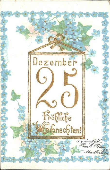 Datumskarte Weihnachten Dezember 25.