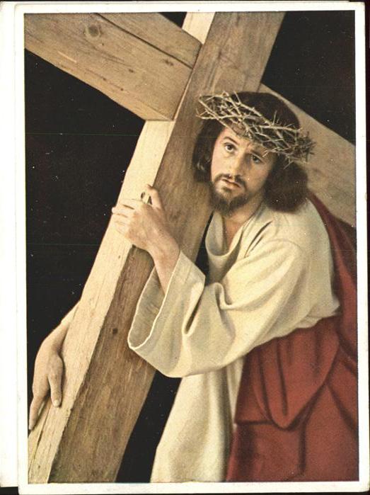 Jesus Christus Christentum Kreuzgang Passionsspiele 1950 Oberammer