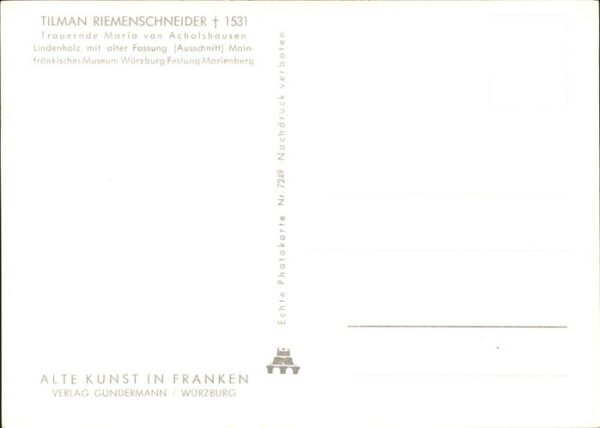 Skulpturen Künstlerkarte Tilman Riemenschneider Tr – Bild 2