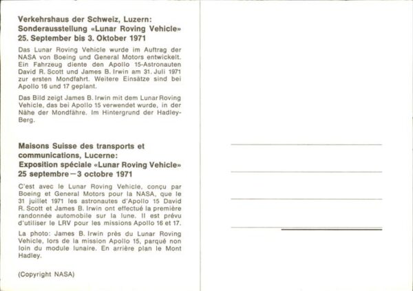 Raumfahrt Mars Mission Verkehrshaus Schweiz Lunar – Bild 2