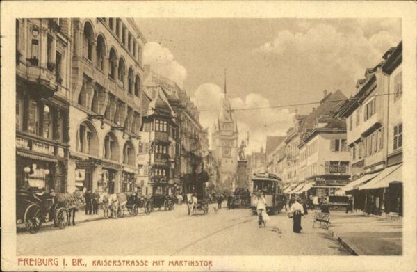 Strassenbahn Freiburg i. Br. Kaiserstr. Martinstor
