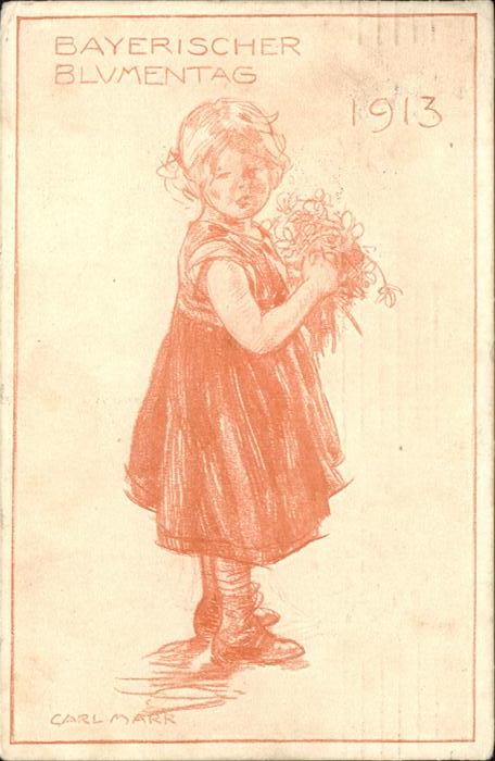 Blumen Bayrischer Blumentag Kind 1913 Carl Mar