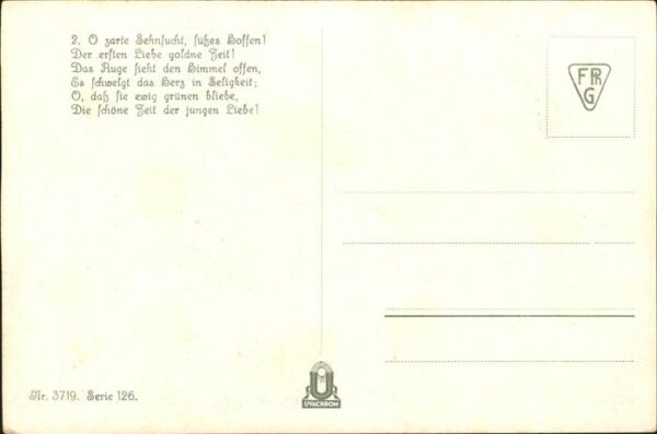 Kuenstlerkarte Nr. 3719 Serie 126 F. E. Lied v. der Gl – Bild 2