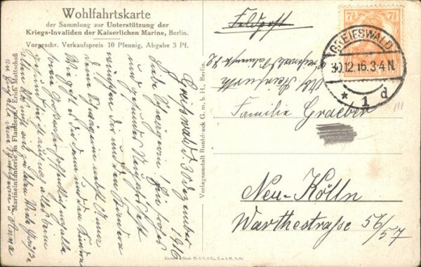 Kriege Schlacht Wohlfahrtskarte Kriegs Invalid – Bild 2