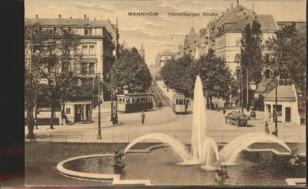 Strassenbahn Springbrunnen Heidelberger Str. Mannhei