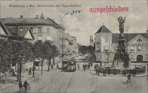 Strassenbahn Freiburg i. Br. Kaiserstr. Siegesdenkma
