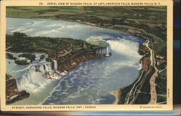 Niagara Falls New York Aerial view American Falls Horsehoe Fal