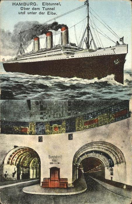 Dampfer Oceanliner Hamburg Steinwärder Elbtunnel