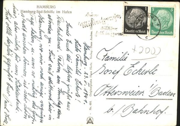 Dampfer Oceanliner Hamburg Hafen Süd-Schiffe – Bild 2
