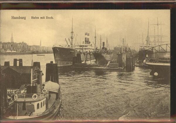 Dampfer Oceanliner Schiffe Hamburg Hafen mit Dock