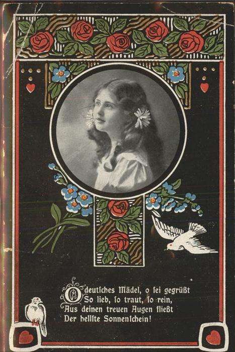 Poesie Deutsches Mädchen Tauben Rosen
