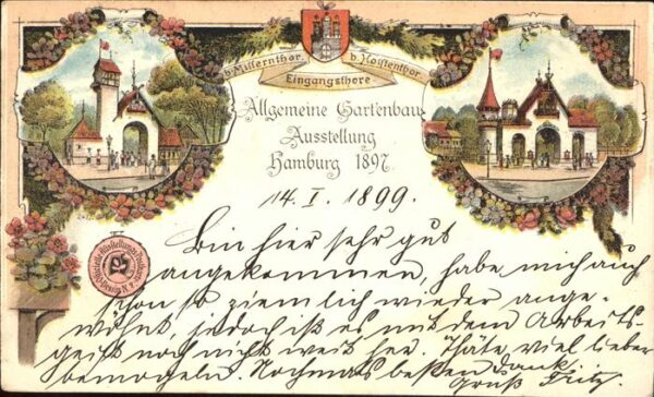 Ausstellung Gartenbau Hamburg 1897 Hamburg Millerntor Holstentor