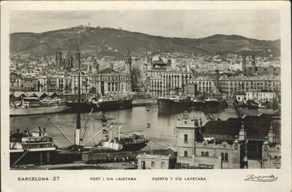 Barcelona Cataluna Puerto y via Layetana