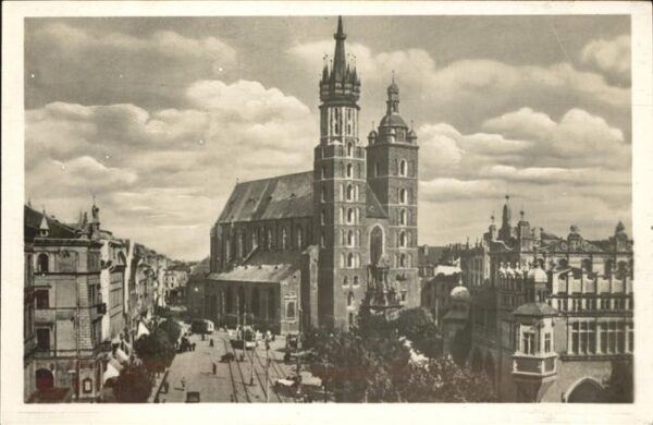 Krakau Krakow A.H.Platz Marienkirche und Tuchhallen