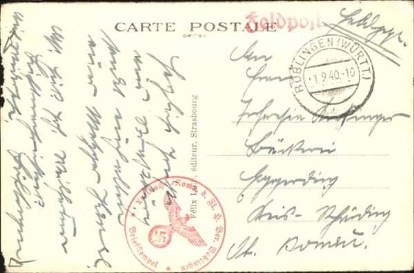 Strasbourg Alsace Pres des Ponts Couverts Feldpost – Bild 2