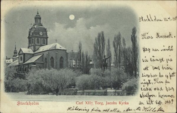 Stockholm Carl XII Torg Jacobs Kyrka Kirche im Mo