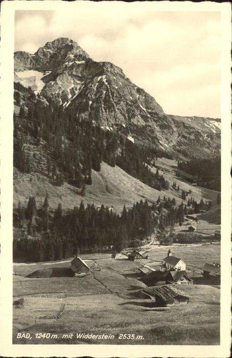 Baad Mittelberg Kleinwalsertal Panorama Bad mit Widderstein