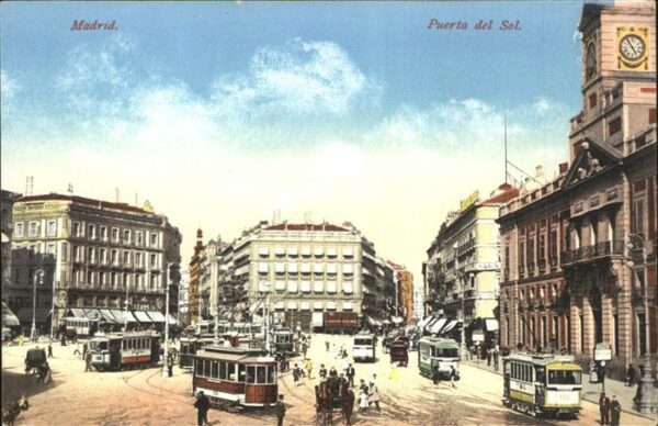 Madrid Spain Puerta del Sol tranvia